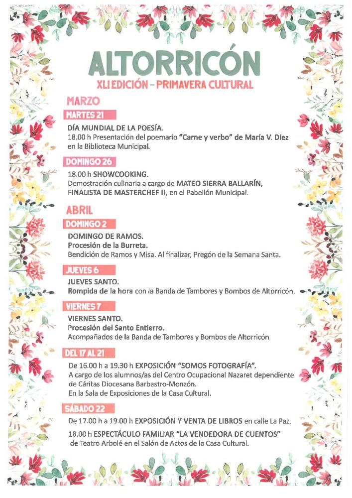 Imagen PROGRAMA XLI EDICIÓN PRIMAVERA CULTURAL