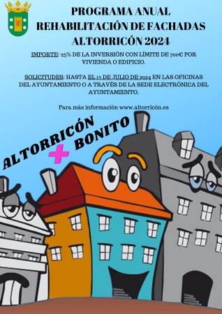 Imagen Programa Anual Rehabilitación de Fachadas Altorricón 2024