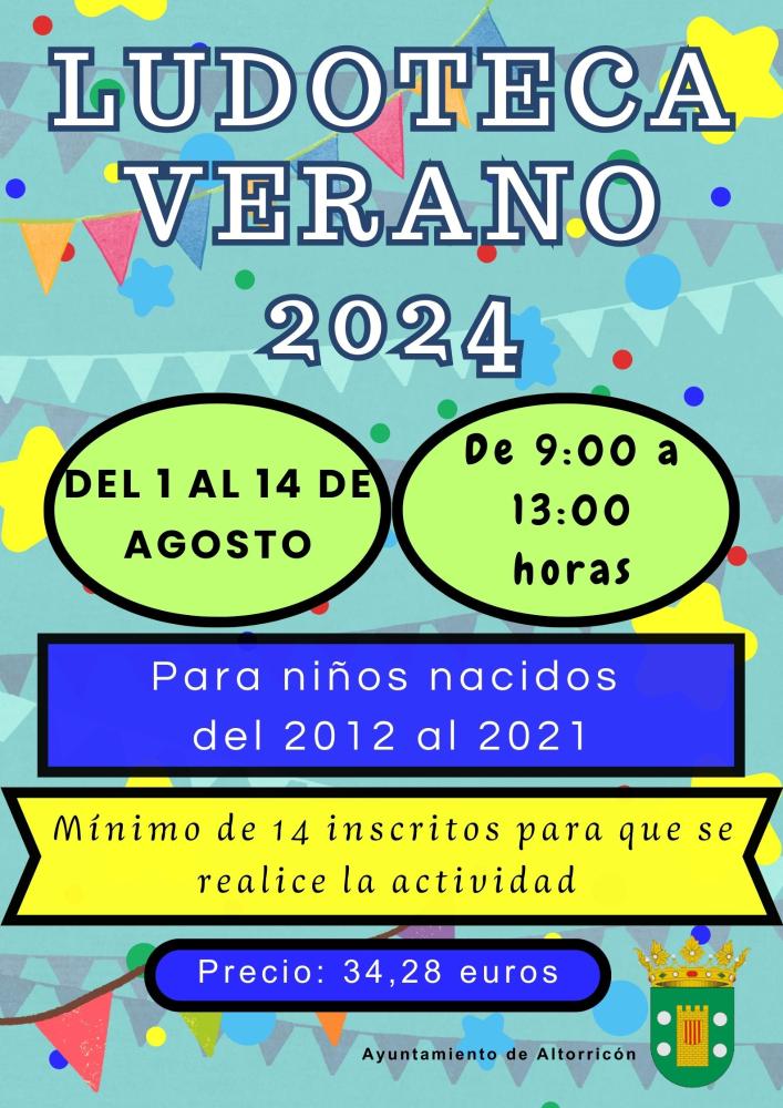 Imagen ABIERTO PLAZO INSCRIPCIÓN LUDOTECA DE VERANO 2024