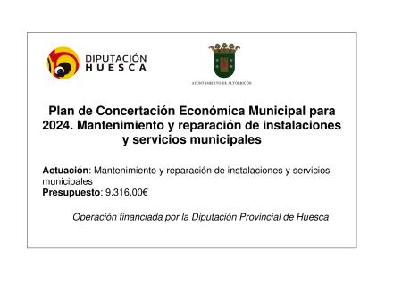Imagen Plan de Concertación Económica Municipal para 2024. Mantenimiento y...