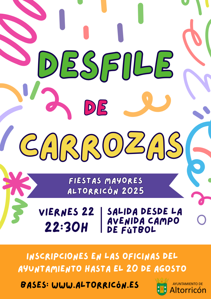 Imagen BASES DEL DESFILE DE CARROZAS – FIESTAS MAYORES DE ALTORRICÓN 2025