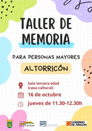 Imagen TALLER DE MEMORIA