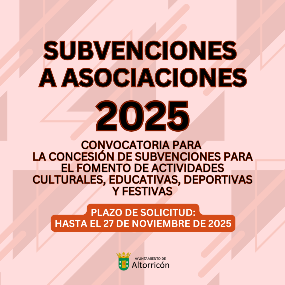 Imagen CONVOCATORIA SUBVENCIONES A ASOCIACIONES 2025
