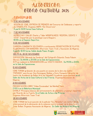Imagen PROGRAMACIÓN NOVIEMBRE - OTOÑO CULTURAL 2025
