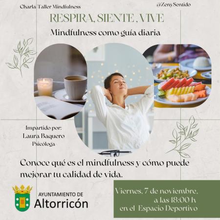 Imagen TALLER MINDFULNESS "RESPIRA, SIENTE, VIVE" CON LAURA BAQUERO