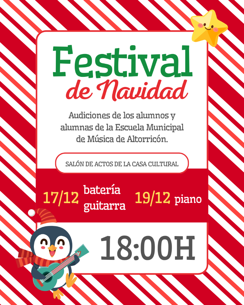 Imagen FESTIVAL DE NAVIDAD DE LA ESCUELA MUNICIPAL DE MÚSICA DE ALTORRICÓN