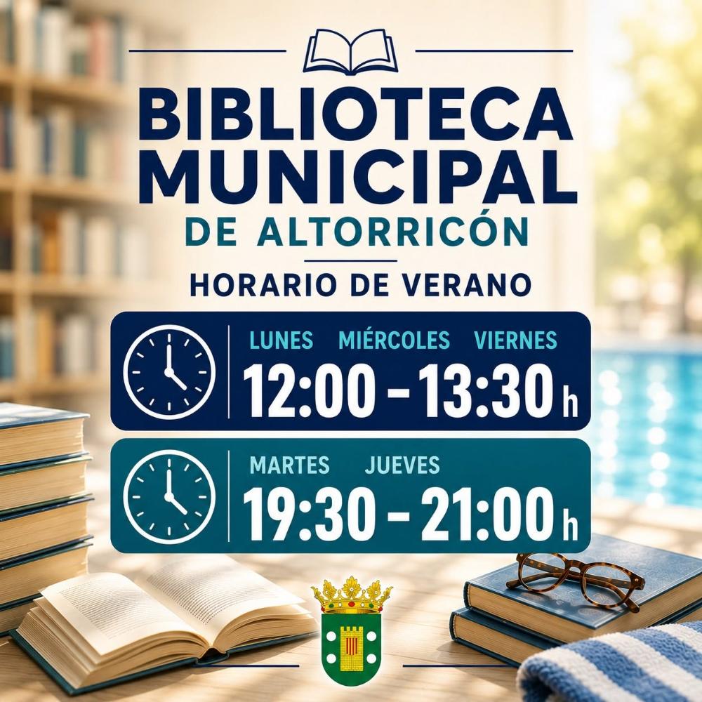 Imagen BIBLIOTECA - HORARIO DE VERANO