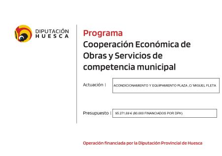 Imagen POS 2025: ACONDICIONAMIENTO Y EQUIPAMIENTO PLAZA C/ MIGUEL FLETA