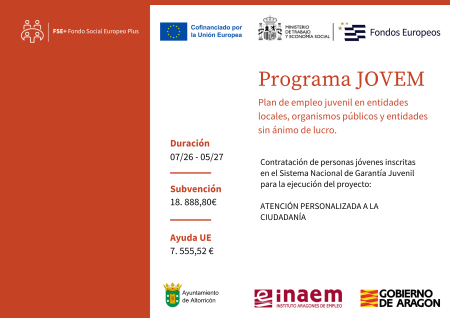 Imagen PROGRAMA JOVEM 2026 - ATENCIÓN PERSONALIZADA A LA CIUDADANÍA