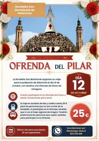 Imagen VIAJE DE LA RONDALLA SAN BARTOLOMÉ A LA OFRENDA DEL PILAR