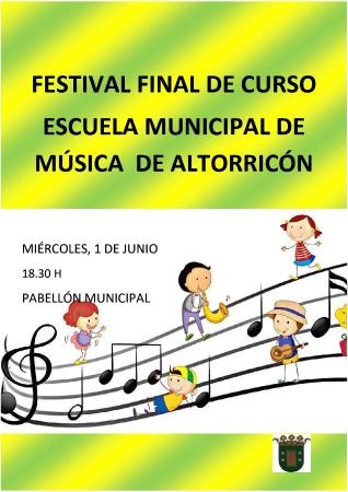 Imagen FESTIVAL FIN DE CURSO ESCUELA MUSICA ALTORRICON EN EL PABELLÓN MUNICIPAL.